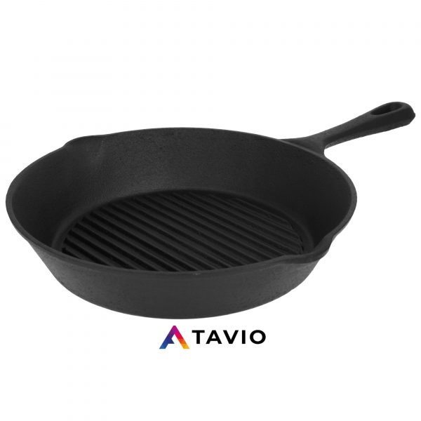 Patelnia żeliwna okrągła grillowa 25 cm 2653