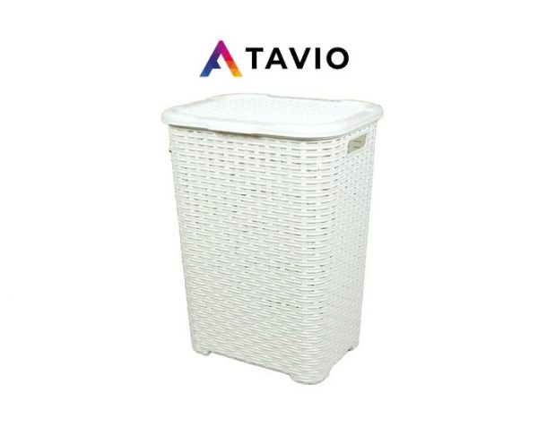Kosz na bieliznę "RATTAN" pojemność 60L biały