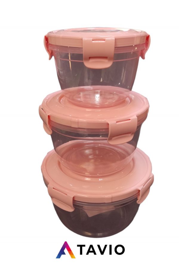 Komplet pojemników okrągłych dużych "LUNCHBOX"