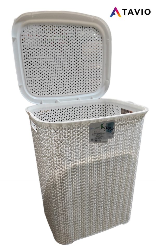 Kosz na bieliznę "KNIT" pojemność 65 l biały