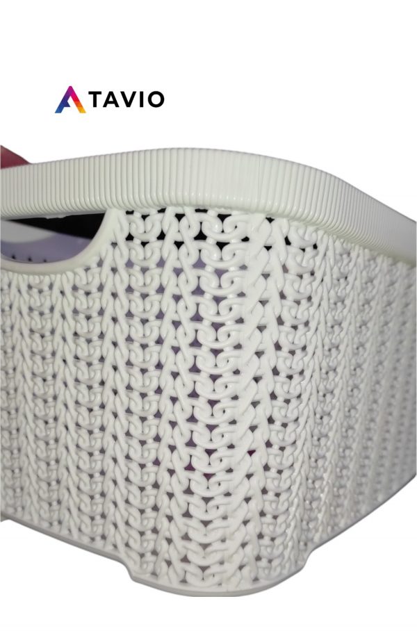 Koszyk prostokątny "KNIT" 12 l biały - obrazek 2