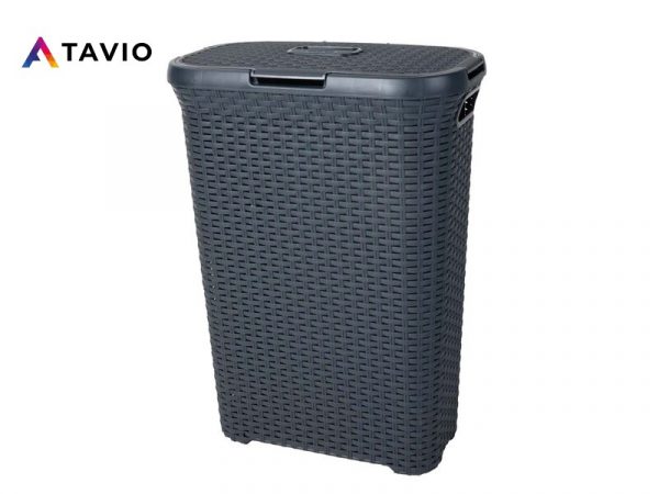 Kosz na bieliznę "RATTAN" pojemność 60L szary