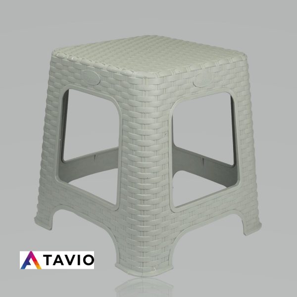 Taboret "RATTAN" jasny kwadratowy