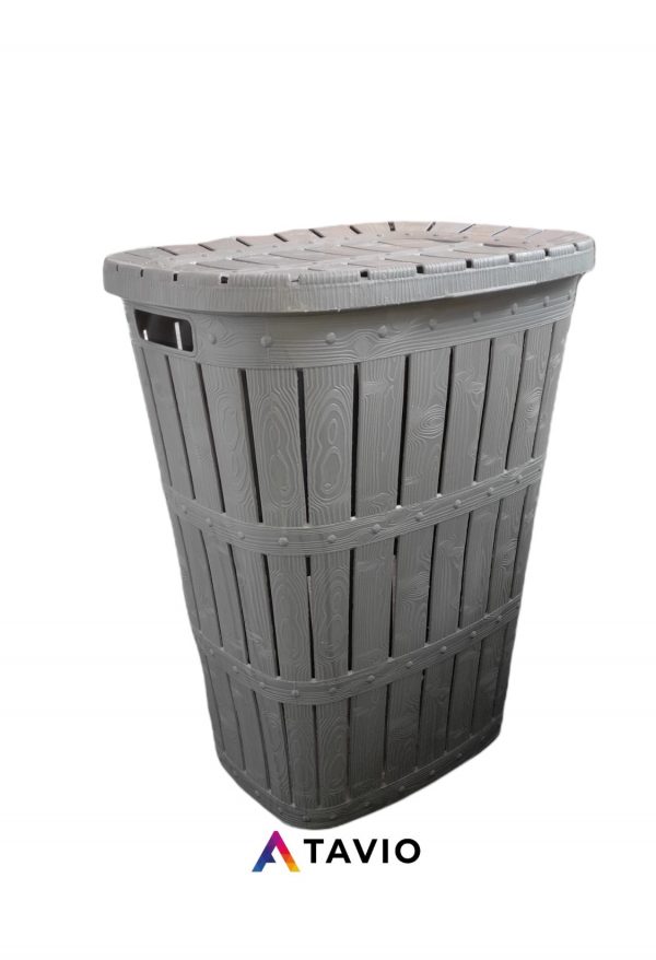 Kosz na bieliznę "WOOD" pojemność 55L szary