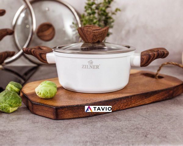 Garnki ceramiczne "NOWOCZESNE" białe 3 szt EB7422 - obrazek 3