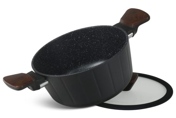 Garnki "ELEGANCKIE" marmurkowe czarny mat 10 elementów EB5631 - obrazek 2