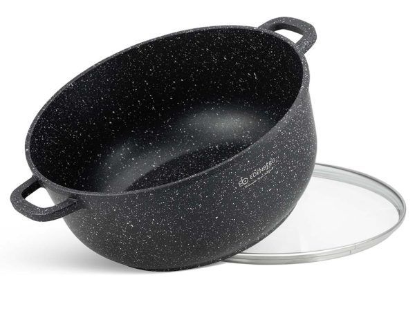 Garnki "MAŁE" marmurkowe czarne 8 elementów EB8142 - obrazek 2